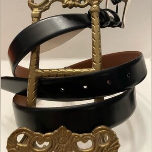 NEW Men's Warehouse Black Genuine Italian Calfskin Belt Size 44 - handmade Italy